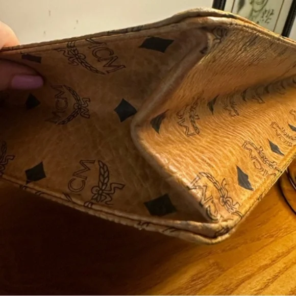 MCM Tan Leather Briefcase with Monogram - Picture 9 of 12